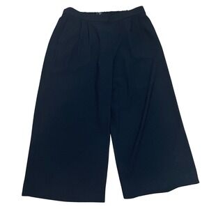 J. Crew 365 Woman's 16 Tall Black Wide Leg Elastic Waist Pull On Trousers Career